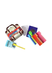 فابر كاستال أقلام تلوين متصلة داخل حقيبة للسفر علبة هدايا 30 قطعة- متعددة الألوان