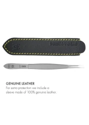 GERMANIKURE Slanted Tweezers in Leather Case Made in Solingen Germany
