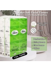 White Facial Tissue with Natural wood pulp, 3 ply, 200 sheets, 1 box of 5 packs, Soft and Absorbent, Sustainable, Suitable for all skin, Any event and Eco-Friendly, Wet & Dry Dual Use, 47cm. (White)