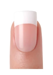 KISS Salon Acrylic Press On Nails Nail glue included Sugar Rush French Medium Size Square Shape Includes 28 Nails 2g Glue 1 Manicure Stick 1 Mini File