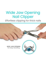 Vive Senior Toenail Clippers for Thick Nails Heavy Duty Podiatrist Trimmers for Elderly Adults Fingernail Care Set for Hands Toes Arthritis Diabetics Hand Pain Professional Sharp Clippers