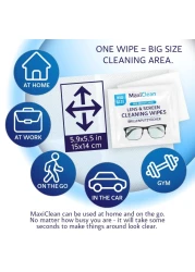 Glasses Wipes Lens Cleaner Lens Wipes for Eyeglasses 400 Premoistened Individually Wrapped Wipes for Eye Glasses Electronics Phone Computer Laptop Screen Camera Lens Cleaner Made in EU