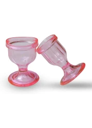 Pink Colored Eye Wash Cups for Effective Eye Cleansing - Eye Shaped Rim, Snug Fit (Set 2 Pcs.)