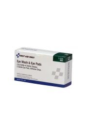 PhysiciansCare 5Piece Eye Wash Kit with Oval Eye Pads First Aid Adhesive Strips Emergency Eye Rinse