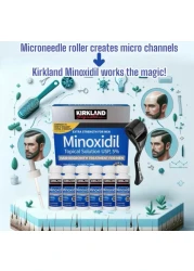 6 Pack Kirkland Minoxidil for Men Hair Regrowth Treatment Liquid Extra Strength 5 Topical Solution 6 Months Supply Dropper Applicator and Microneedle Roller Included Minoxidil Kirkland
