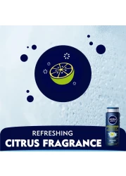 NIVEA MEN 3in1 Shower Gel Body Wash Power Fresh 24h Fresh Effect Citrus Scent 500ml