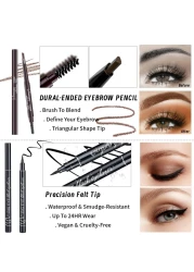 Makeup Set Kit for Women Girls Teens Makeup Present Set Includes 9 Color Eyeshadow Counter Stick Foundation Eyebrow Pencil Eyeliner Mascara Lip Gloss 5Pcs Brushes Sponge