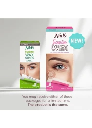 Nads Eyebrow Wax Strips Facial Hair Removal for Women Eyebrow Wax Kit with 6 Eyebrow Waxing Strips 6 Calming Oil Wipes 2g Skin Protection Powder 1 Count