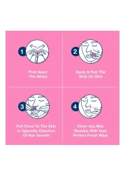 Veet Easy Gel Body And Legs Wax Strips Pack of 20 With Face Wax Strips White Pack of 20