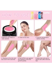 Hard Wax Beads Professional Wax Beads for Hair Removal 400g Hair Wax with 10 Pcs Wood Sticks for Full Body Brazilian Bikini Face Legs Eyebrow Painless at Home for Woman Men