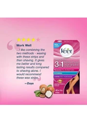 VeetReadyToUse Waxing Kit For Women Wax Strips For Body Hair Removal Wax Kit For Ingrown Hair Treatment Personal Care Product Hair Remover 40ct Waxing Strips 4ct Body Wipes
