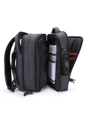 Arctic Hunter Expandable Travel Backpack Water Resistant 180&deg; Opening Built In USB/Headphone Port Computer Bag for Men Women B00350 Black