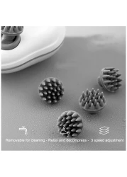 مدلك الرأس الكهربائي ، مدلك فروة الرأس اللاسلكي مع 6 عقد تدليك ، أداة هرش يدوية لتنظيف عميق لنمو الشعر ، أدوات الاسترخاء لتدليك فروة الرأس