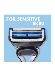 Gillette Skinguard Sensitive Razor Handle With 2 Blades Silver 3 PCS