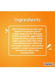 داناو عصير البرتقال والموز والفراولة مع الحليب 180 ملل، حزمة من 6