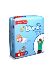 Sanita Bambi Baby Diapers Mega Pack Size 6, XX-Large, +16 KG, 52 Count