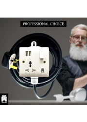 حسن مقبس واحد USB منفذ طاقة عالمي سلك تمديد 30 متر ، أبيض ، شاحن موبايل ، تمديد سلك طويل