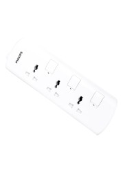 Philips 3 Way Extension Socket with Individual Switch 2m