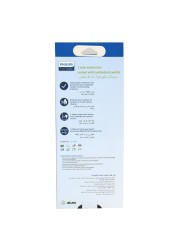 فيليبس مقبس تمديد كهربائي مضاعف مع 3 منافذ USB 3وات- أبيض-