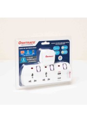Oshtraco 2-Way Universal Wall Terminal Socket With Switch
