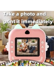Yeasha,Kids Rechargeable Camera Instant Print ,Mini Photo Printing Camera for Kids,1080P Digital Camera, 2.4 LCD Screen,32G SD Card,High Definition,ABS Body