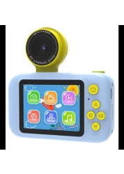 Porodo Lifestyle Kids Flip Digital Camera with Tripod Stand, 12MP (Extrapolated 48MP), 1080P Video, 2.4&quot; Widescreen, 180&deg; Flip Lens, 5 Color Filters, 4 Hours Battery Life, Blue
