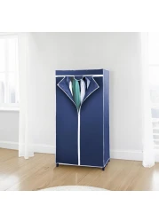 FITTO Wardrobe Storage Organizer &ndash; Breathable Nonwoven Fabric Closet with Zip Closure, Sturdy Metal Frame, Space-Saving Design for Dust-Free Textile Storage, Blue, 75 x 150 x 50 cm
