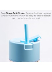 FITTO Portable Blender, Mini Juicer for Smoothies &amp; Shakes, Leakproof Design, Rechargeable with 10-Blade System, 340ml Portable Smoothie Blender, Perfect for Travel, Gym, Home Use