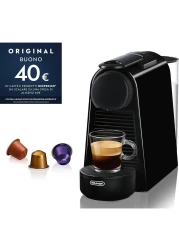 De'Longhi Nespresso Essenza Mini Coffee Machine, &lrm;0.6 Liters Water Tank Capacity, 1370 Watts, Removable Tank, Ultra-Compact Design, Automatic Shut-Off, Plastic, Black EN85.B