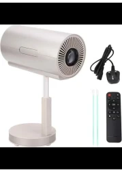 Radiotronics 4K 1080P Support Outdoor Home Theater Movie Projector with 5G WiFi6 Blue tooth, 90° Flip Head, AI Smart Voice Control HDMI Wireless Portable Projector