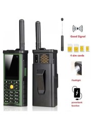هاتف هوب المحمول للاستخدام الخارجي 4 شرائح اتصال، 4 وضعيات استعداد، بطارية طويلة الأمد، هوائي سحب، إشارة قوية مثالي للمناطق النائية والاستخدام الخارجي