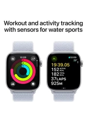 Apple Watch Series 10 GPS 42mm Silver Aluminum Case With Blue Cloud Sport Loop