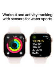 Apple Watch Series 10 GPS 46mm Rose Gold Aluminum Case With Light Blush Sport Band - Medium / Large