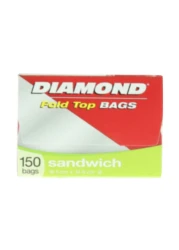 Diamond Sandwich Fold Top Clear 150 Bags