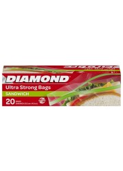 Diamond Zipper Sandwich Bags Clear 20 Bags