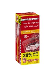 Diamond Zipper Storage Bags Medium Pack of 60