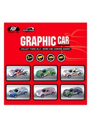 Power Joy Vroom Pullback Graphic Car 8 PCS