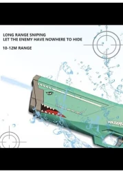 Toy Garrage Shark Electric Rechargeable Waterproof Water Bursting Gun Toy Sprayer for Summer, Outdoor, Beach &amp; Pool Ideal for Kids, Adults, 550ml Capacity (Red)