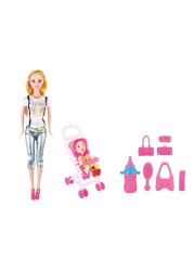 Power Joy Leila Trolley Fashion Doll Multicolour Pack of 9