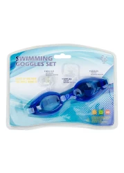 Sup Silicone Swimming Goggles Set for Adult Blue 7 Years and above