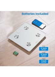 RENPHO Smart Scale for Body Weight Health Analyzer With Smart App 4 high sensitive electrodes 13 Body Composition - White