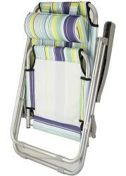 كرسي التخييم مع مسند للرأس - كرسي تخييم قابل للطي - كرسي نزهة - كرسي شاطئ عالي الجودة لشرفة الحديقة أو المهرجانات - كرسي قابل للطي في الهواء الطلق مثل كرسي الصيد ، كرسي المهرجان (متعدد الألوان)