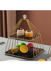 2-Tier Cupcake Stand Display Tower - Black Bottom Elegant Cake Stand for Desserts Weddings Parties, and Events Home & Kitchen Decor