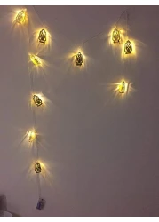 Aiwanto Ramadan Light Decoration Eid Decorations-Mini Gold Lightings Decorations for Home Book Stand Decoration Lightings