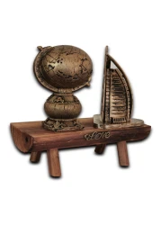 Home Decoration Wooden Anituqe Look Beautiful Burj Al Arab globe for Desk Decoration Birthday Gift
