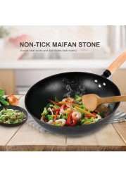 GStorm - 3PCS Cookware Set Wok Frying Pan Saucepan with Lid Pots Pans Set Maifan Stone Nonstick Egg Pan Cooking Tools