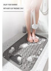 Anti-Slip Massage Bathroom Bath Tub Mats with Suction Cup and Drain Hole Quick Drying Shower Floor Mat (40×70CM)