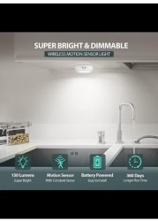 AA Battery Powered Lights, Motion Sensor Light Indoor, Under Cabinet Light, Battery Led Light, Closet Lights, Stick on Wireless Puck Lights for Hallway, Stairway, Basement, Kitchen