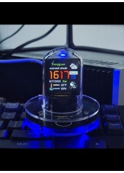 Smart 1.54&quot; IPS Display Clock: WiFi, RGB, Weather Updates - 4 Modes, High-Res Album, Customizable Colors &amp; GIFS, Auto Night Mode, Easy Weather Access