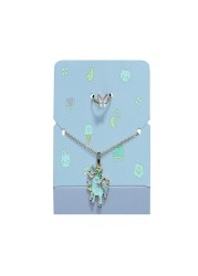 Aiwanto Girl&#39;s Necklace with Small Ring Necklace for children&#39;s Christmas Thanks Giving Gift for Kid&#39;s